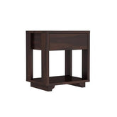 ONIJA  Bedside Table for Bedroom | Nightstand Bedside Lamp Holder End Table with Drawer & Shelf Storage for Living Room - WALNUT FINISH